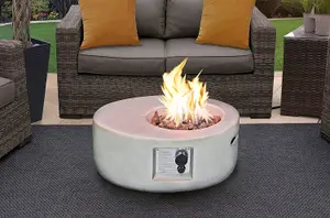 MDA Designs ECHO Light Grey Lavish Garden and Patio Fire Pit with Eco-Stone Finish