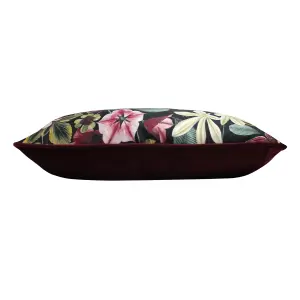 Evans Lichfield Midnight Garden Floral Rectangular Piped Feather Filled Cushion