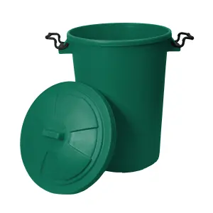 simpa 50L Dark Green Plastic Locking Lid Bin