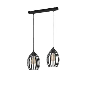 Luminosa Dali Straight Bar Pendant Ceiling Light Black 45cm