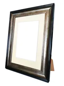 Scandi Black & Gold Frame with Ivory Mount for Image Size 12 x 8 Inch