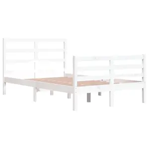 Berkfield Bed Frame White Solid Wood Pine 120x200 cm