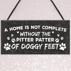 Red Ocean Funny Dog Hanging Plaque Dog House Home Decor Signs Dog Christmas Presents Friend Gift