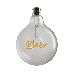 ValueLights Vintage Style 2w LED BC B22 Bayonet Cap Word Script Design Clear Light Bulb