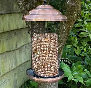 Copper Style Extra Large Hanging Metal Bird Nut Feeder