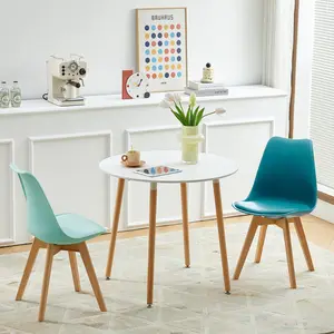 Nero Upholstered Dining Chair (Set of 2) Aqua/Turquoise / Beech