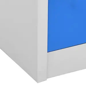 Berkfield Locker Cabinet Light Grey and Blue 90x45x92.5 cm Steel