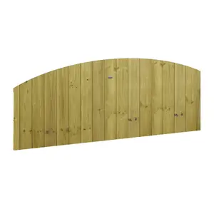 Dome Top Tongue & Groove Fence Panel (Pack of 5) Width: 6ft x Height: 2ft Vertical Interlocking Planks Fully Framed