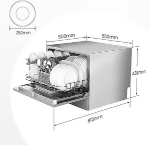 Comfee 6.5 L Silver Freestanding Tabletop Compact Dishwasher with LED Display