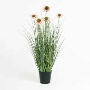 Blooming Artificial - 60cm / 2ft Pink Artificial Rudbeckia Flowering Grass