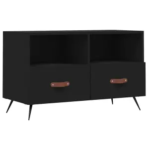 Berkfield TV Cabinet Black 80x36x50 cm Engineered Wood