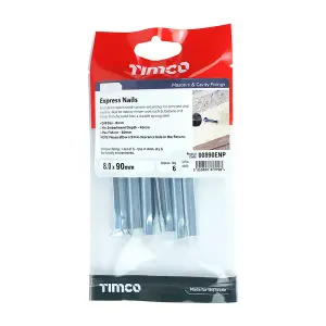 Timco - Express Nails - Zinc (Size 8.0 x 90 - 6 Pieces)