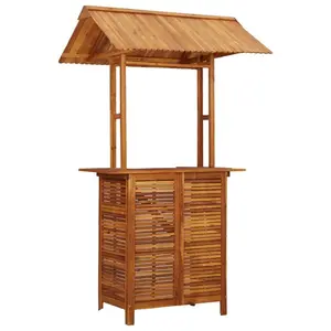 Aaraf Outdoor Bar Table with Rooftop 113x106x217 cm Solid Acacia Wood