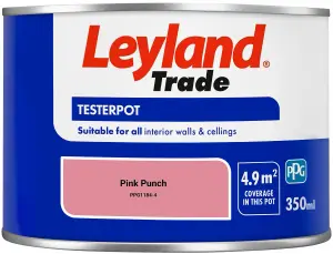 Leyland Trade Vinyl Matt Walls & Ceilings Emulsion Paint Pink Punch (PPG1184-4) 350ml Tester