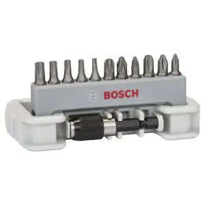 Bosch Professional 11+1 Piece Extra Hard Bit Set with Quick-Change