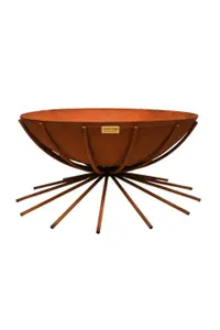 Outdoor Metal Dakota Fire Pit in Rust H37Cm W71Cm