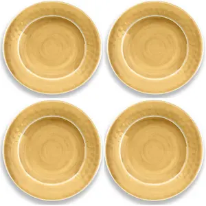 Purely Home Crackle Gold Melamine Dinner Plates - Set of 4