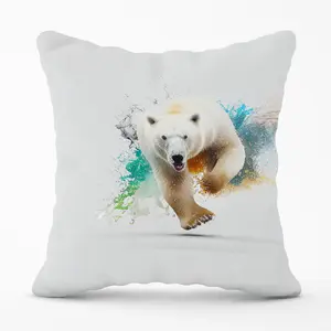 Charging Polar Bear Cushions 60cm x 60cm