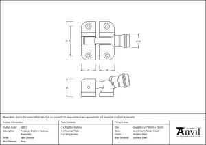 From The Anvil Satin Chrome Prestbury Brighton Fastener (Radiused)