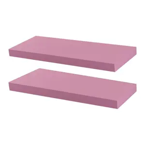 Harbour Housewares - Modern Floating Wall Shelves (Set of 2) White / 4cm H x 60cm W x 23.5cm D