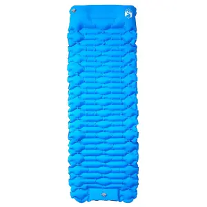 Self Inflating Camping Mattress with Pillow 1-Person Blue