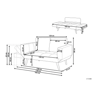 Beliani Glam Sofa Bed BREKKE Light Grey
