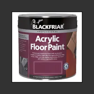 Blackfriar Acrylic Floor Paint - Hard Wearing - Black - 1 Litre