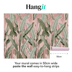 Art For the Home Banana Leaf Pink Print To Order Fixed Size Mural