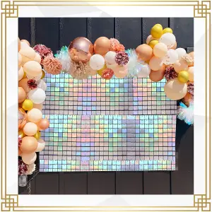 Rainbow Shimmer Sequin Wall Panels Backdrop, 30cm x 30cm