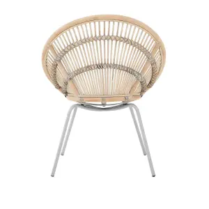 Interiors by Premier Black Washed Natural Rattan Chair, Rustless Rattan Chair, Easy Cleaning Rattan Armchair