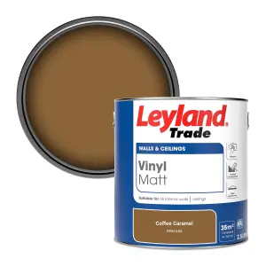 Leyland Trade Vinyl Matt Walls & Ceilings Emulsion Paint Coffee Caramel (PPG15-02) 2.5L