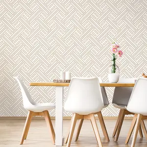 Galerie Geometrix Beige Taupe Geo Rectangular Smooth Wallpaper