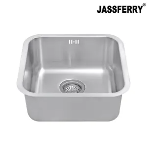 JASSFERRY Undermount Stainless Steel Kitchen Sink Single Bowl, 450 x 450 mm