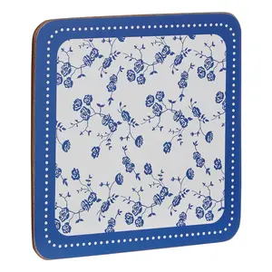 Maison by Premier Blue Rose Coasters - Set of 4