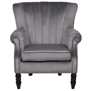 Wingback Chair SVEDALA Velvet Grey