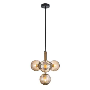 Luminosa Ravena Modern 4 Light Globe Pendant Ceiling Light, E27 LED