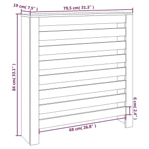 Berkfield Radiator Cover 79.5x19x84 cm Solid Wood Pine