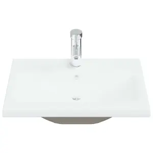 Berkfield Built-in Basin with Faucet 61x39x18 cm Ceramic White