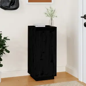 Shoe Cabinet Black 35x35x80 cm Solid Wood Pine