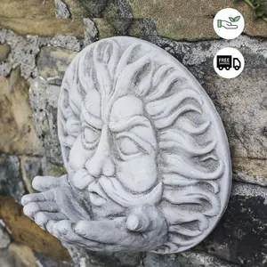 Large Stone Cast 'Wind' Wall Plaque