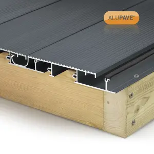 Alupave Grey Flat roof & decking board (L)6m (W)220mm (T)25mm