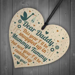 Red Ocean Daddy To Be Gifts From Bump Baby Shower Dad To Be Birthday Gift Friend Wooden Heart