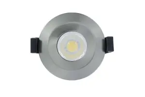 Luminosa LED IP65 Fire Rated Downlight Recessed Spotlight 6W 4000K 440lm Dimmable bezel Satin Nickel IP65