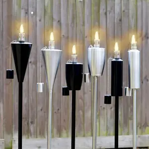 Harbour Housewares - Metal Garden Torches - Barrel - Pack of 6