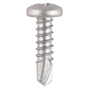 TIMCO Window Fabrication Screws Pan PH Self-Tapping Self-Drilling Point Martensitic Stainless Steel & Silver Organic - 4.2 x 16