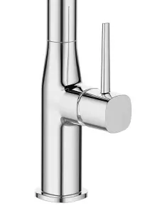 Black Modern Monobloc Kitchen Mixer Tap Pull Out Hose Single Lever Chrome + Fit