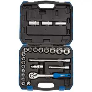 Draper 1/2" Sq. Dr. Metric Socket Set 24 Piece 16362