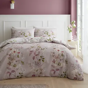 Francesca Floral 200 Thread Count Cotton Reversible Duvet Cover Set Double Duvet Cover + 2 Standard Pillowcases