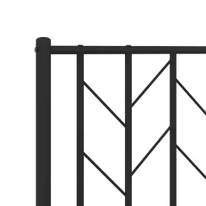 Berkfield Metal Bed Frame without Mattress with Headboard Black 75x190cm