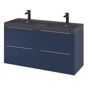 GoodHome Mila Black Rectangular Vanity Basin (W)120.4cm